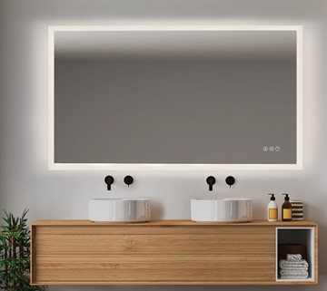 SUNRISE-3 spejl med LED lys, justerbar farve & lysstyrke samt anti-dug - 140x80 cm